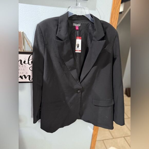 Vince Camuto Blazer Suit Jacket Women XL Black One Button Peak Lapel Pockets NWT - Picture 5 of 9